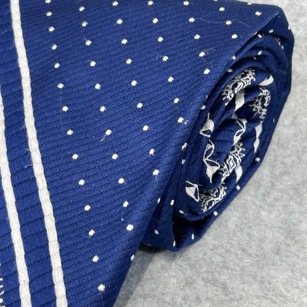 Vintage Montgomery Ward WARD Mens Neck Tie Lot Blue Striped & Polka Dot Retro